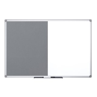 Bi-Office Kombitafel Weißwand / Filz 600 x 450 mm grau / weiß