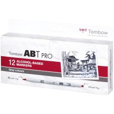 Tombow Marker ABT PRO alkoholbasiert 12er Set Grey Colors