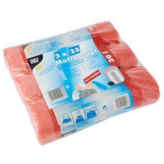 PAPSTAR Mülleimerbeutel HDPE mit Zugband 30 Liter grün