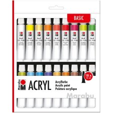 Marabu Acrylfarben-Set 18 x 12 ml farbig sortiert