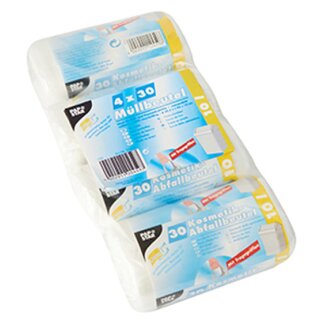 STARPAK Mülleimerbeutel HDPE 10 Liter transparent 4 Rollen à 30 Beutel