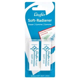 Läufer Kunststoff-Radierer PLAST SOFT 2er Blisterkarte