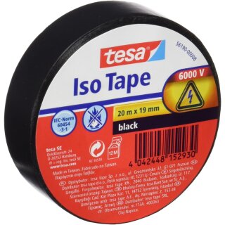 tesa Isolierband ISO TAPE 19 mm x 20 m schwarz
