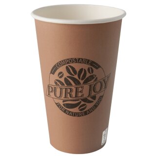 PAPSTAR Papp-Trinkbecher "pure" 0,4 l braun 50 Stück