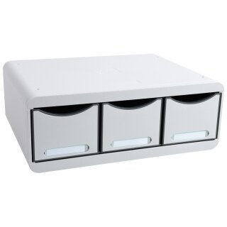 EXACOMPTA Schubladenbox TOOLBOX MAXI 3 Schübe lichtgrau