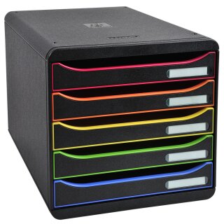 EXACOMPTA Schubladenbox BIG-BOX PLUS 5 Schübe harlekin schwarz