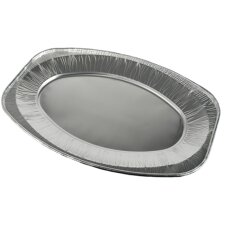 STARPAK Aluminium-Servierplatte oval 430 x 290 mm silber...