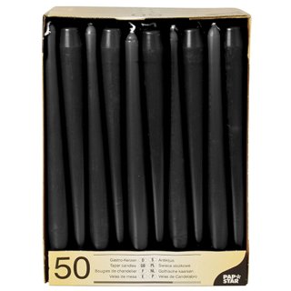 PAPSTAR Leuchterkerzen 22 mm schwarz 50er Pack