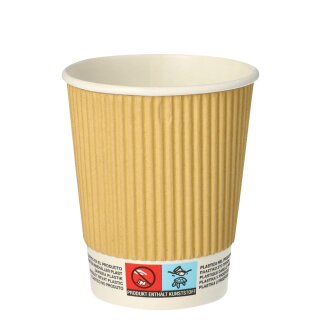 PAPSTAR Papp-Trinkbecher "pure" Ripple Wall 0,2 l 25 Stück