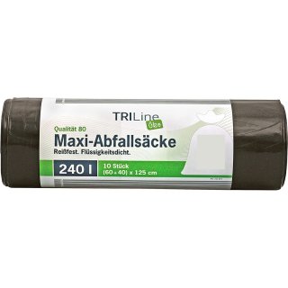 Secolan TRILine Maxi-Abfallsack grün / schwarz 240 Liter 10 Säcke