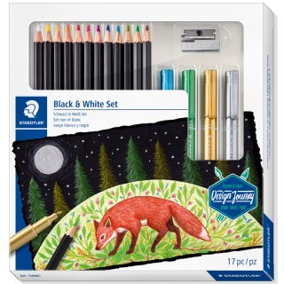STAEDTLER Zeichenset Black & White Design Journey 17-teilig