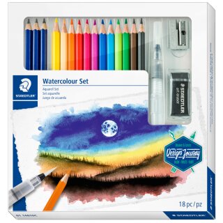 STAEDTLER Zeichenset Watercolour Design Journey 18-teilig