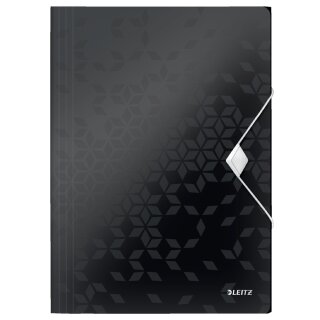 LEITZ Eckspannermappe WOW DIN A4 PP schwarz-metallic