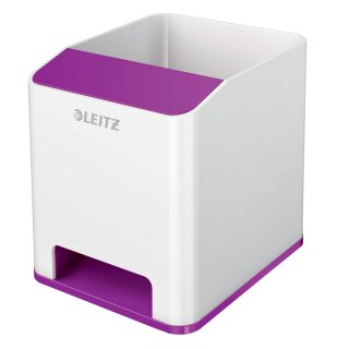 LEITZ Sound Stifteköcher WOW Duo Colour 2 Fächer violett