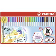 STABILO Pinselstift Pen 68 brush 25er Metall-Etui