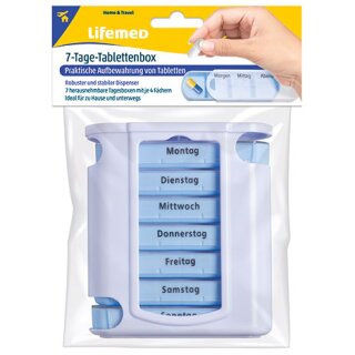 Lifemed 7-Tage-Tablettenbox Kunststoff weiß / blau