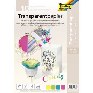 folia Transparentpapier CANDY DIN A4 115 g/qm transparent 10 Blatt