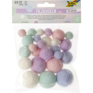 folia Filzkugeln ICE DREAM Merinowolle 25 Stück