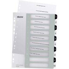 LEITZ Kunststoff-Register WOW Zahlen A4 Überbreite 1-10