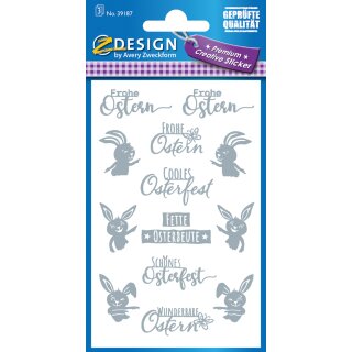 AVERY Zweckform ZDesign Oster-Sticker "Frohe Ostern" 13 Sticker auf 1 Bogen