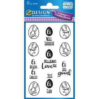 AVERY Zweckform ZDesign Oster-Sticker "Ostersprüche" 11 Sticker auf 1 Bogen