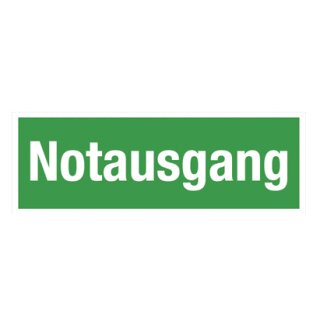 LEINA Hinweisschild Text: "Notausgang" nachleuchtend