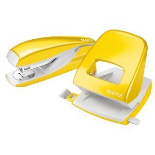 LEITZ Heftgerät- & Locher-Set Nexxt WOW gelb-metallic