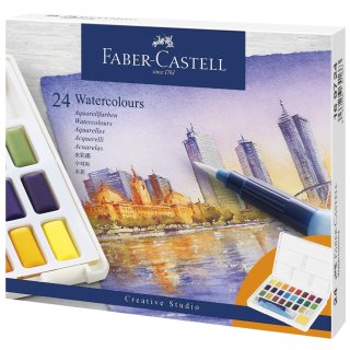 FABER-CASTELL Aquarellfarbe in Näpfchen 24er Etui