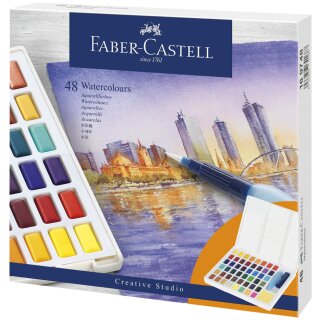 FABER-CASTELL Aquarellfarbe in Näpfchen 48er Etui