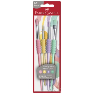 FABER-CASTELL Synthetikhaarpinsel-Set Pastell 4 Pinsel
