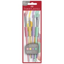FABER-CASTELL Synthetikhaarpinsel-Set Pastell 4 Pinsel