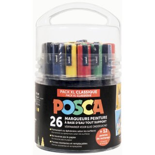 POSCA Pigmentmarker "Pack XL Classique" 26er Set sortiert