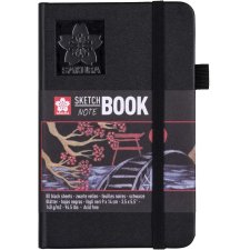 SAKURA Skizzenbuch/Notizbuch 90 x 140 mm schwarz 80 Blatt