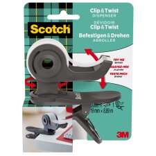 Scotch Handabroller Clip & Twist dunkelgrau...