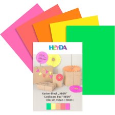 HEYDA Neonpapier-Block DIN A4 10 Blatt neonfarben