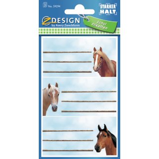 AVERY Zweckform ZDesign Buchetiketten "Pferde" 3 Blatt à 3 Etiketten