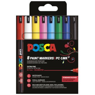 POSCA Pigmentmarker PC-1MR 8er Box farbig sortiert wasserfest