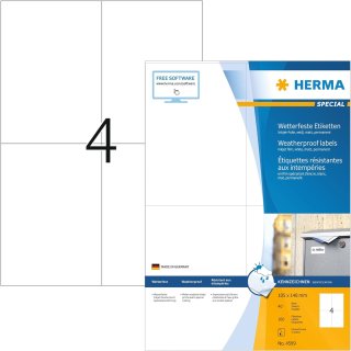 HERMA Inkjet Folien-Etiketten 105 x 148 mm weiß 160 Etiketten