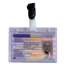 pavo Namensschild mit Clip 54 x 86 mm transparent 50...