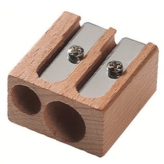 M+R Doppel-Spitzer aus Holz Blockform
