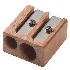 M+R Doppel-Spitzer aus Holz Blockform