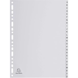 EXACOMPTA Kunststoff-Register A-Z DIN A4 26-teilig grau