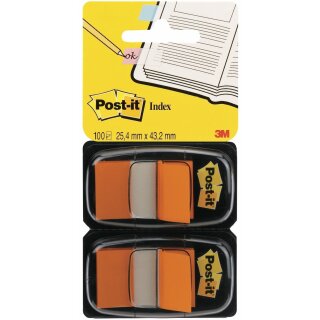 Post-it Haftmarker Index 25,4 x 43,2 mm orange 2 Blöcke á 50 Blatt