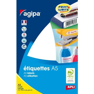 agipa Universal-Etiketten 11 x 30 mm weiß 1.088 Etiketten