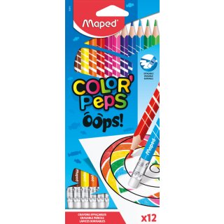 Maped Dreikant-Buntstift COLORPEPS radierbar 12er Etui