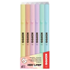 Kores Textmarker-Pen "High Liner Pastell" 6er Etui