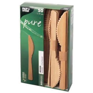 PAPSTAR Bambus-Messer "pure" Länge: 170 mm 50 Stück