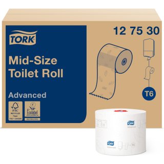 TORK Midirollen-Toilettenpapier 2-lagig weiß 100 m