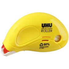 UHU Kleberoller Dry & Clean Roller permanent gelb