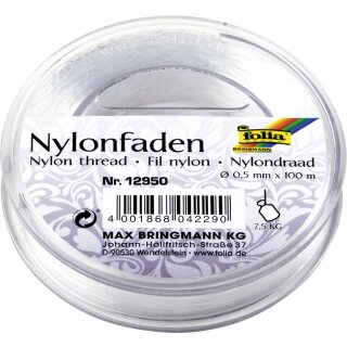 folia Nylonfaden auf Spule 0,5 mm x 100 m transparent